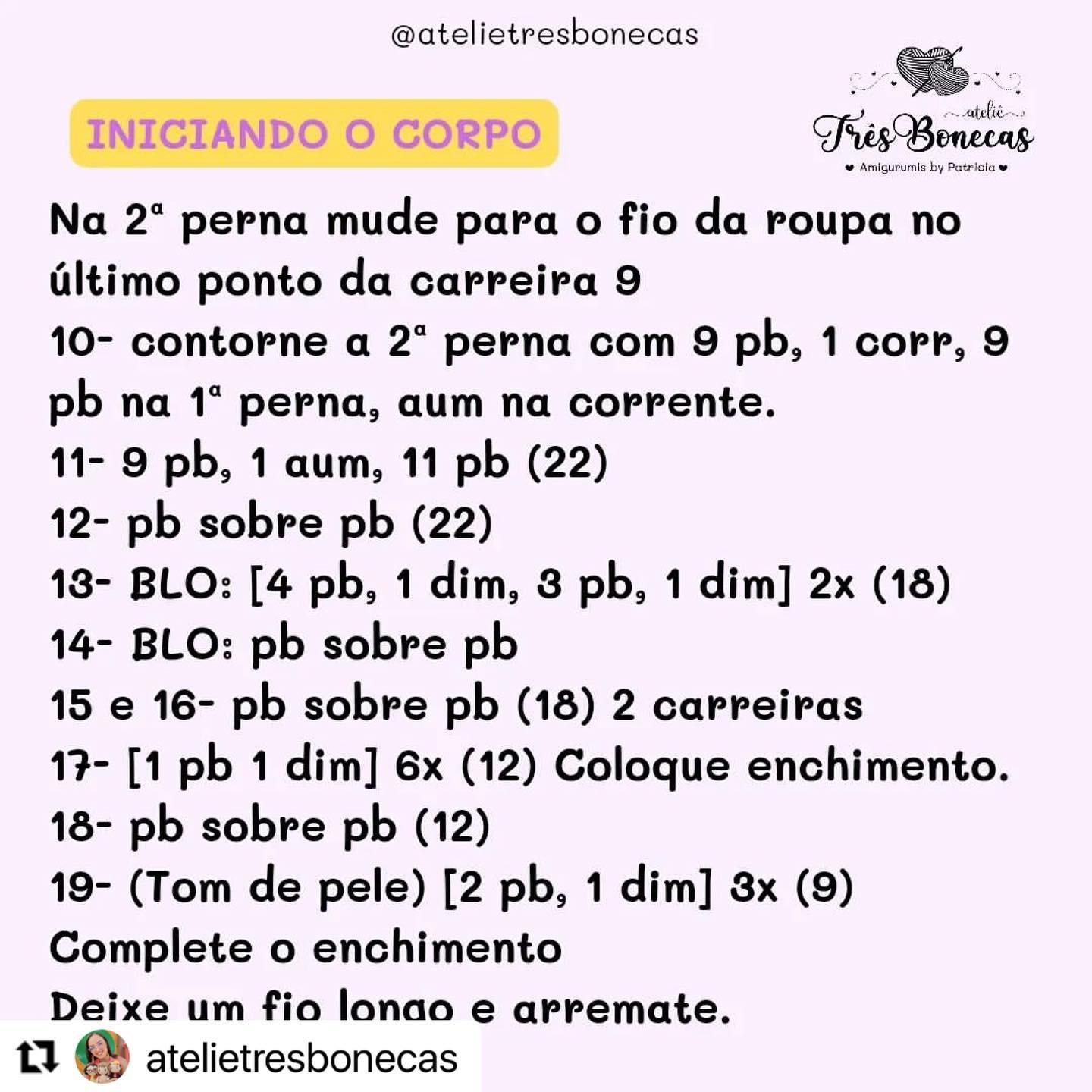 Gráfico de crochê gratuito: Mini Bailarina
