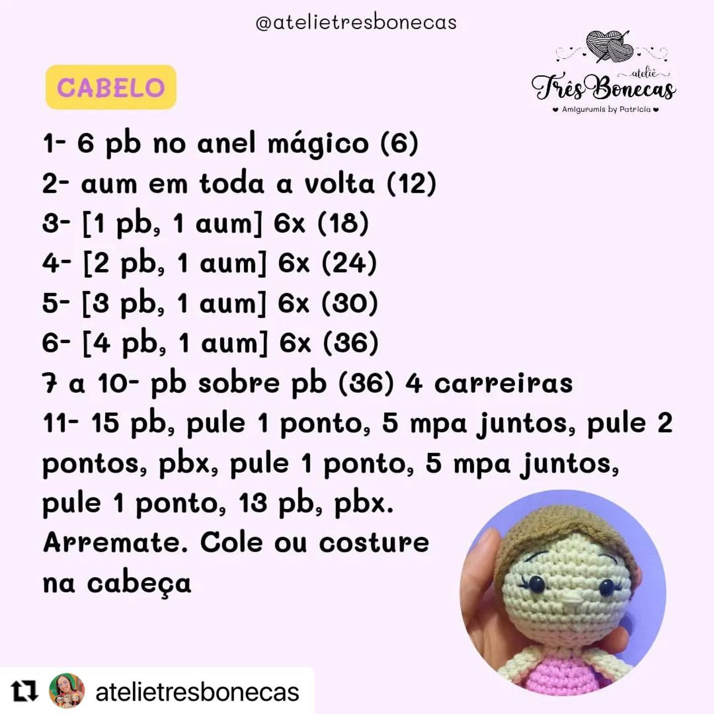 Gráfico de crochê gratuito: Mini Bailarina