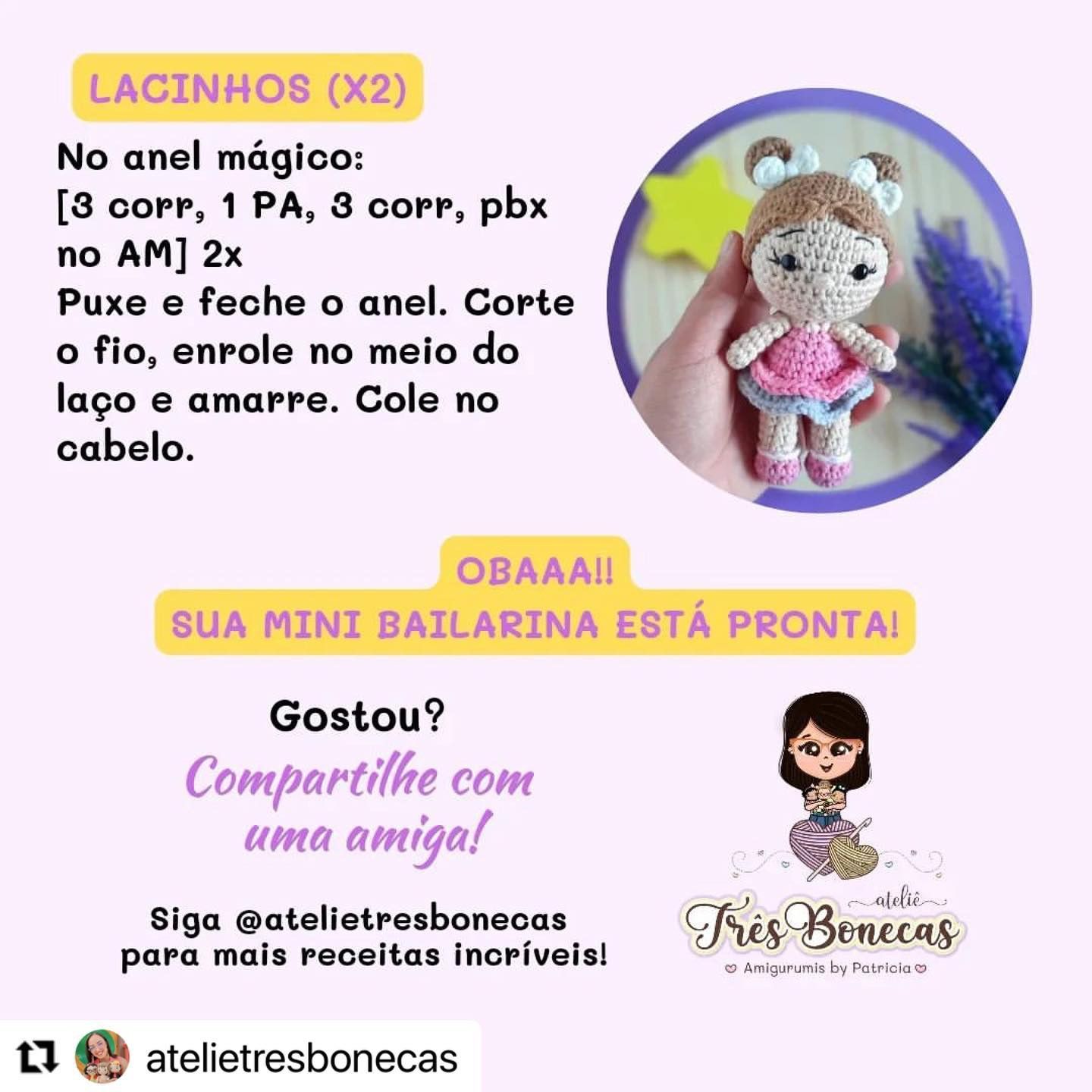 Gráfico de crochê gratuito: Mini Bailarina