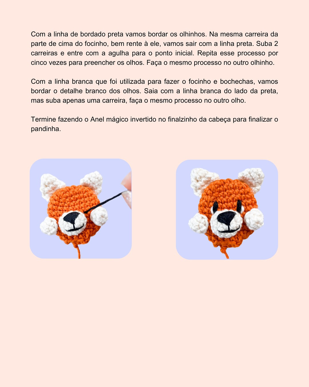 Gráfico de crochê gratuito: Pandinha Vermelho