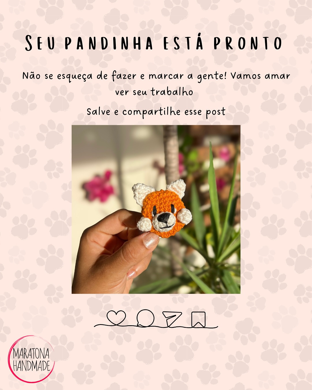 Gráfico de crochê gratuito: Pandinha Vermelho