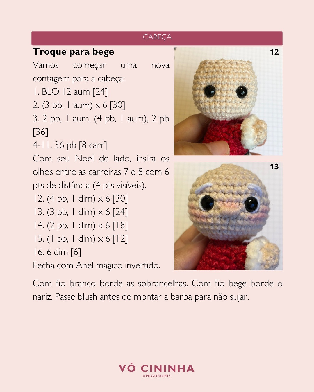 Gráfico de crochê gratuito: Papai Noel e Duende de Natal