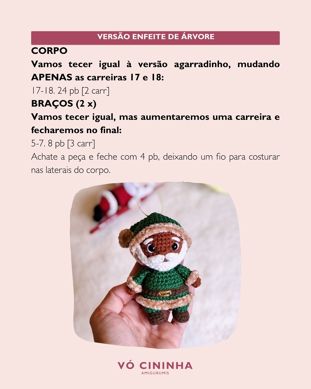 Gráfico de crochê gratuito: Papai Noel e Duende de Natal