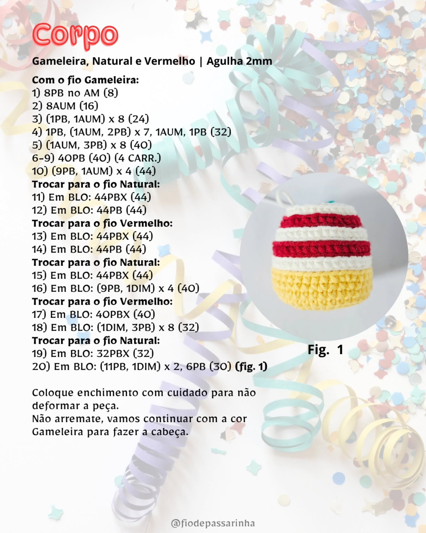 Gráfico de crochê gratuito: Psyduck Sambista