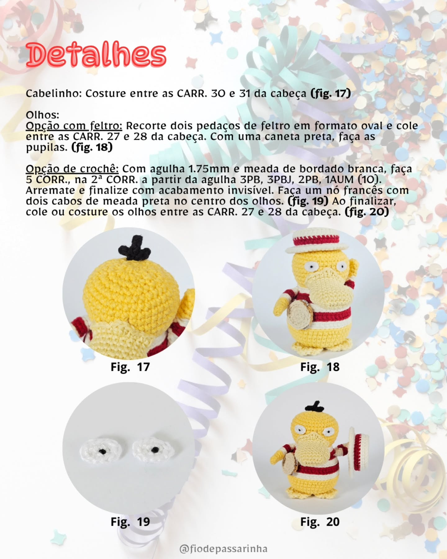 Gráfico de crochê gratuito: Psyduck Sambista