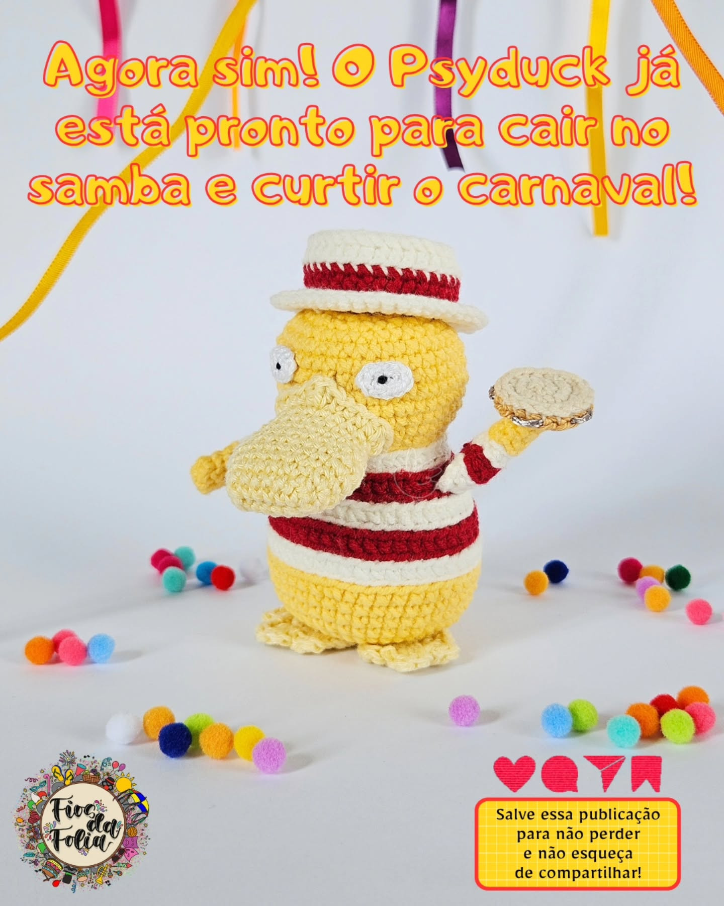 Gráfico de crochê gratuito: Psyduck Sambista