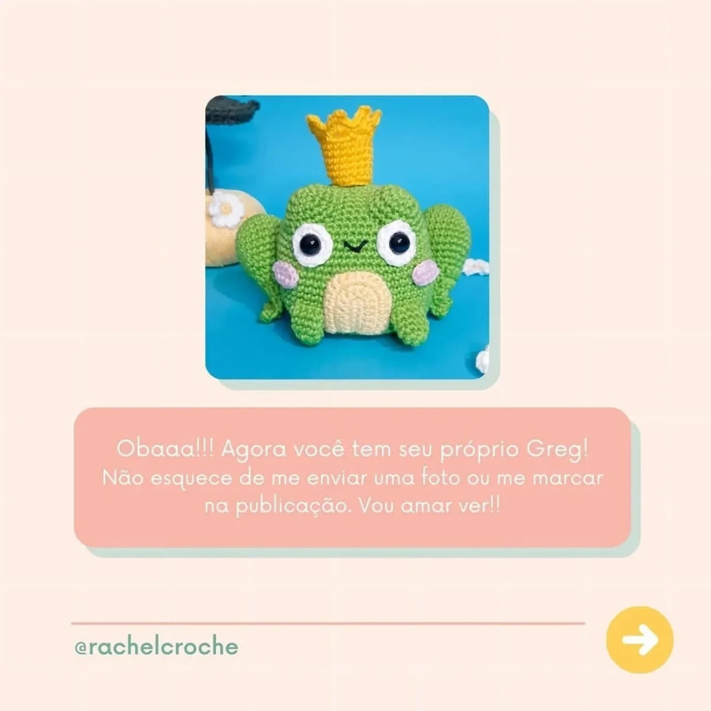Gráfico de crochê gratuito: Sapo Greg