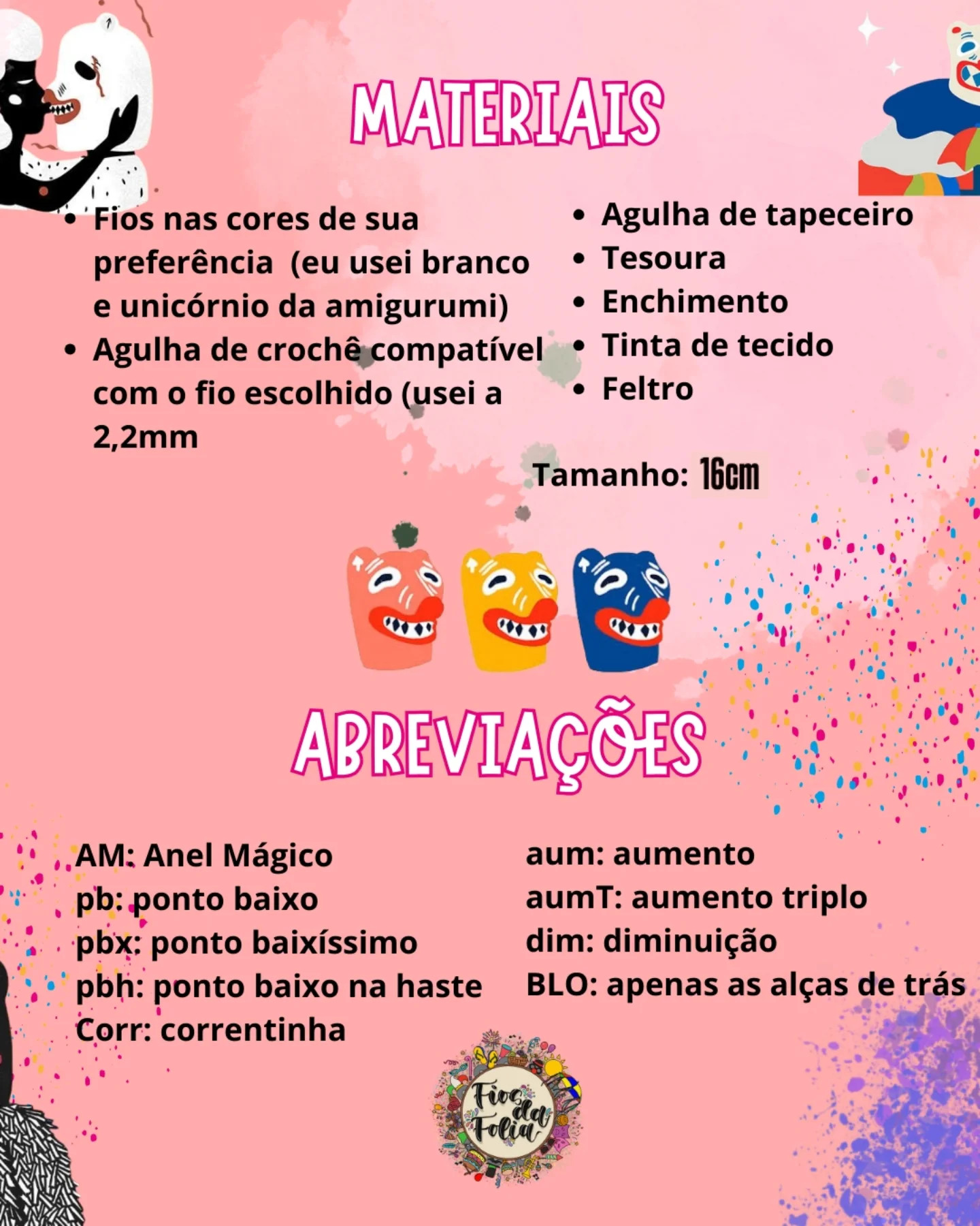Gráfico de crochê gratuito: Ursa fofinha de Dia de los Muertos