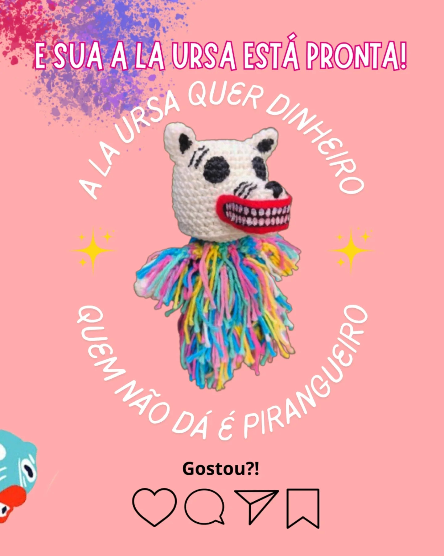 Gráfico de crochê gratuito: Ursa fofinha de Dia de los Muertos