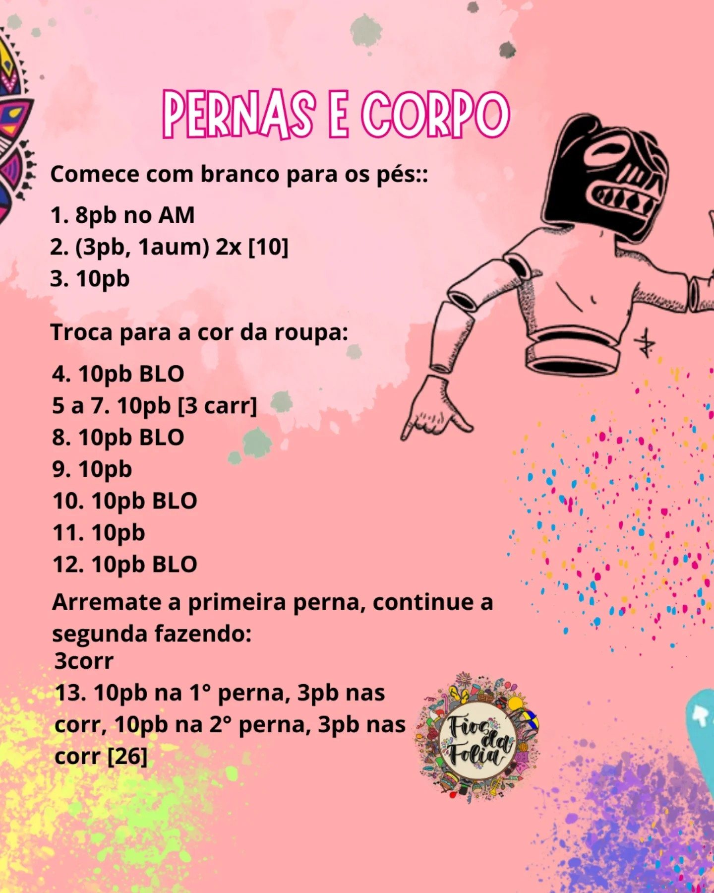 Gráfico de crochê gratuito: Ursa fofinha de Dia de los Muertos