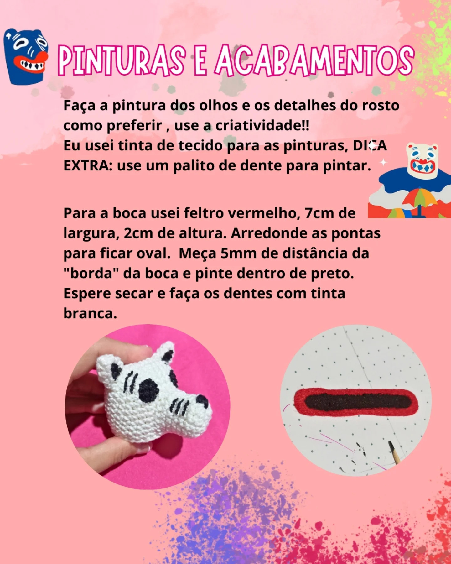 Gráfico de crochê gratuito: Ursa fofinha de Dia de los Muertos