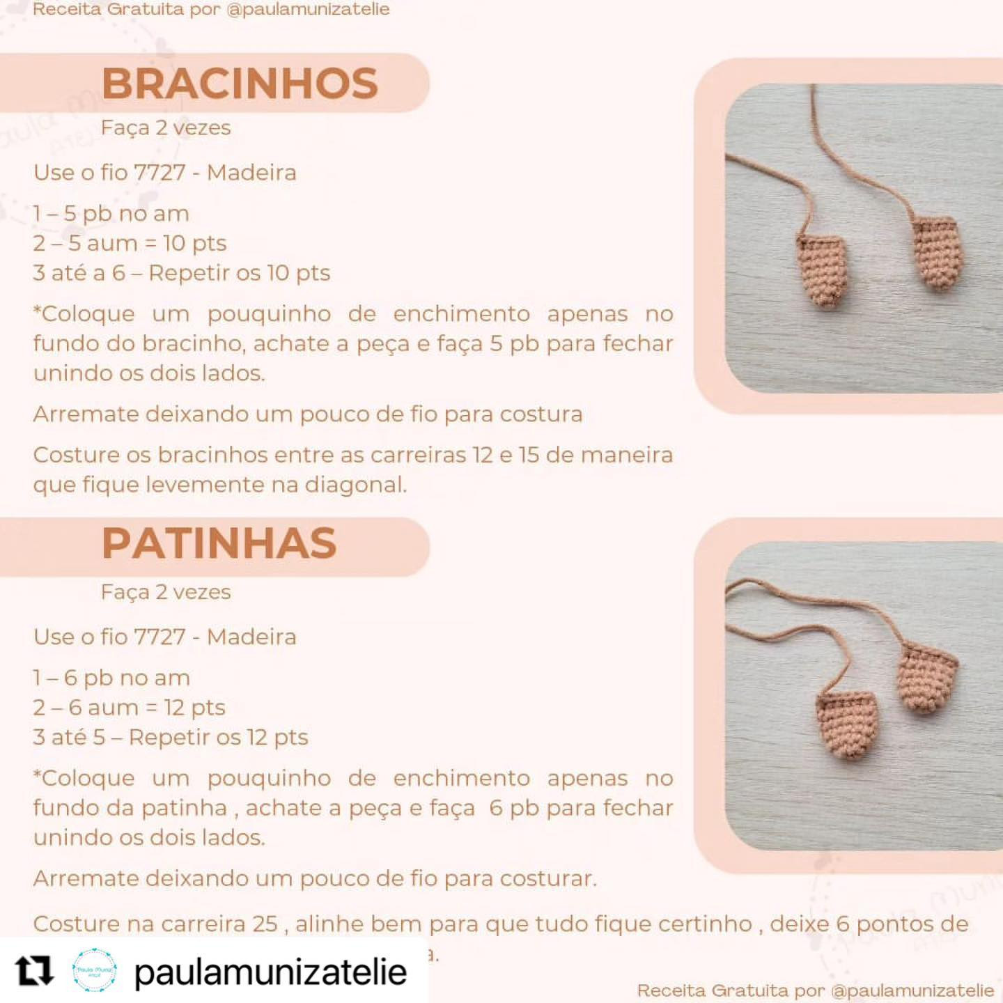 Gráfico de crochê gratuito: Ursinho Tatto