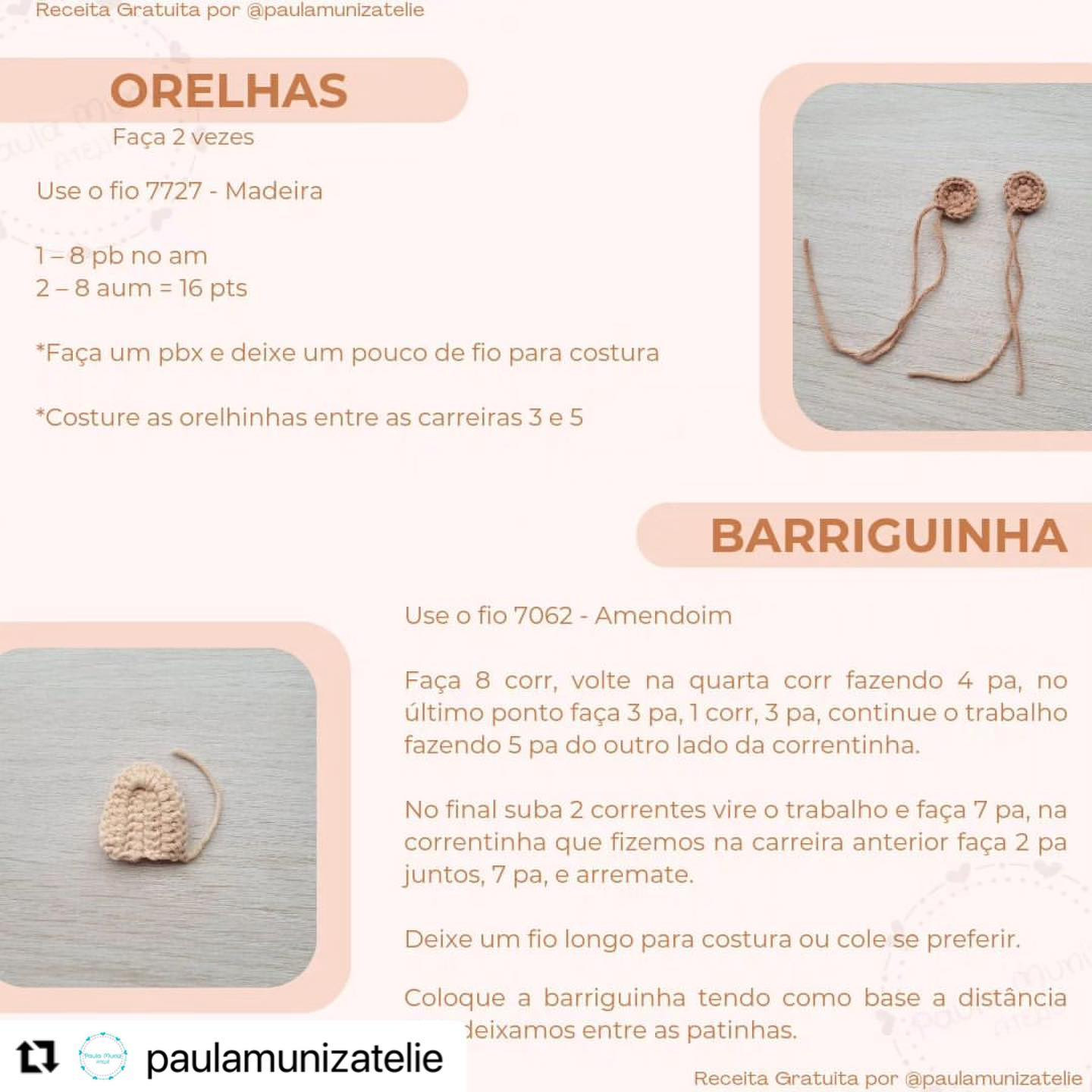 Gráfico de crochê gratuito: Ursinho Tatto