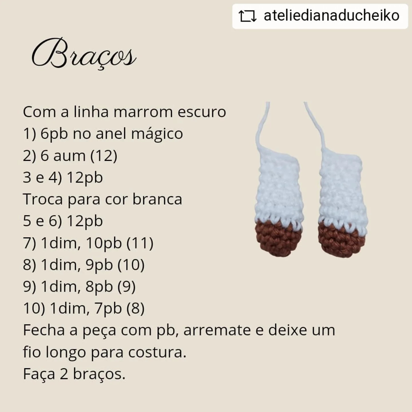 Gráfico de crochê gratuito: Vaca fofa amigurumi