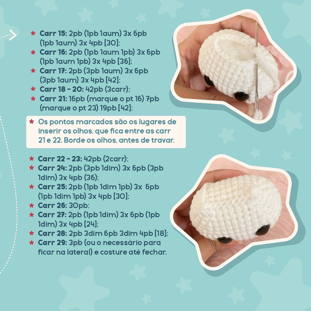 Gráfico de crochê Jirachi amigurumi:  Gráfico para criar um amigurumi de Jirachi, personagem do universo Pokémon.