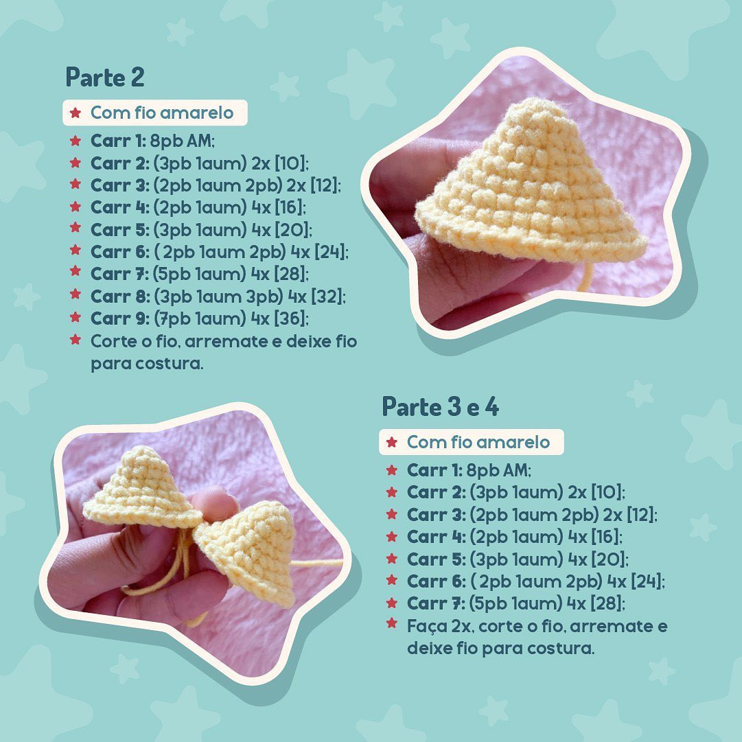 Gráfico de crochê Jirachi amigurumi:  Gráfico para criar um amigurumi de Jirachi, personagem do universo Pokémon.