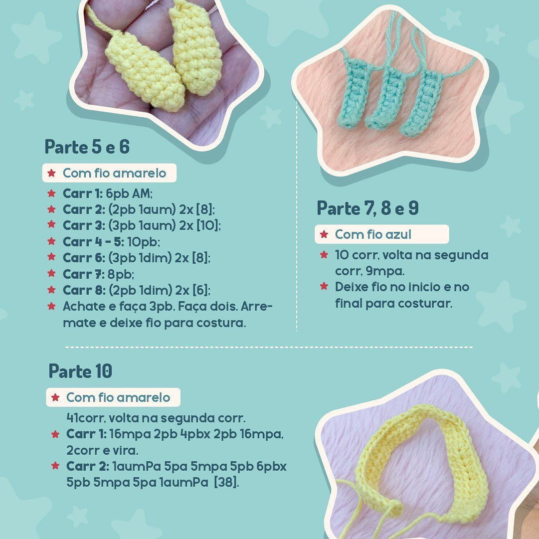 Gráfico de crochê Jirachi amigurumi:  Gráfico para criar um amigurumi de Jirachi, personagem do universo Pokémon.