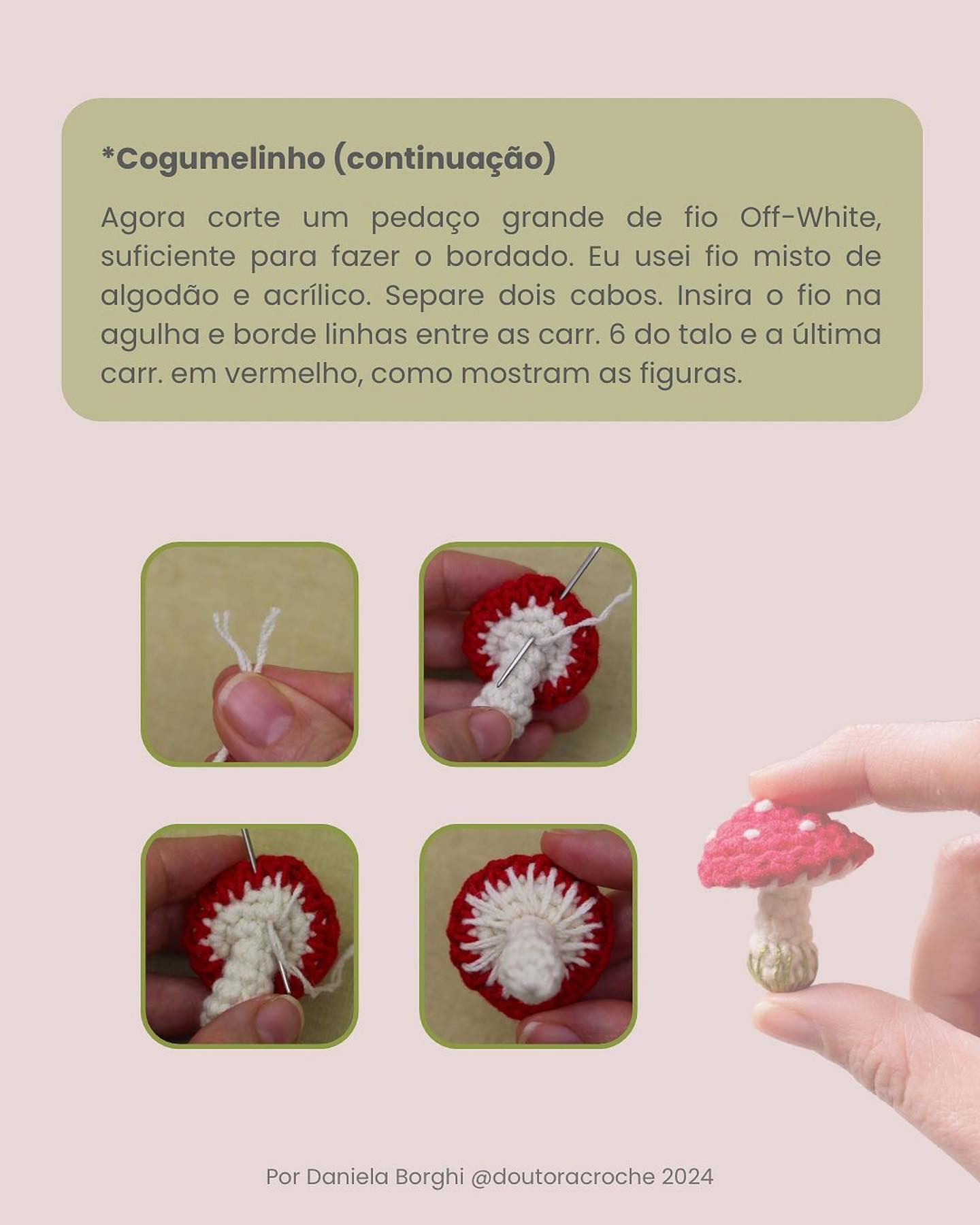 Gráfico de crochê: Mini cogumelo amigurumi pronto para te inspirar!