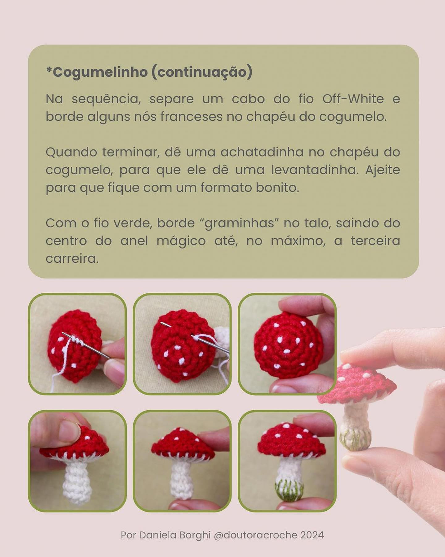 Gráfico de crochê: Mini cogumelo amigurumi pronto para te inspirar!