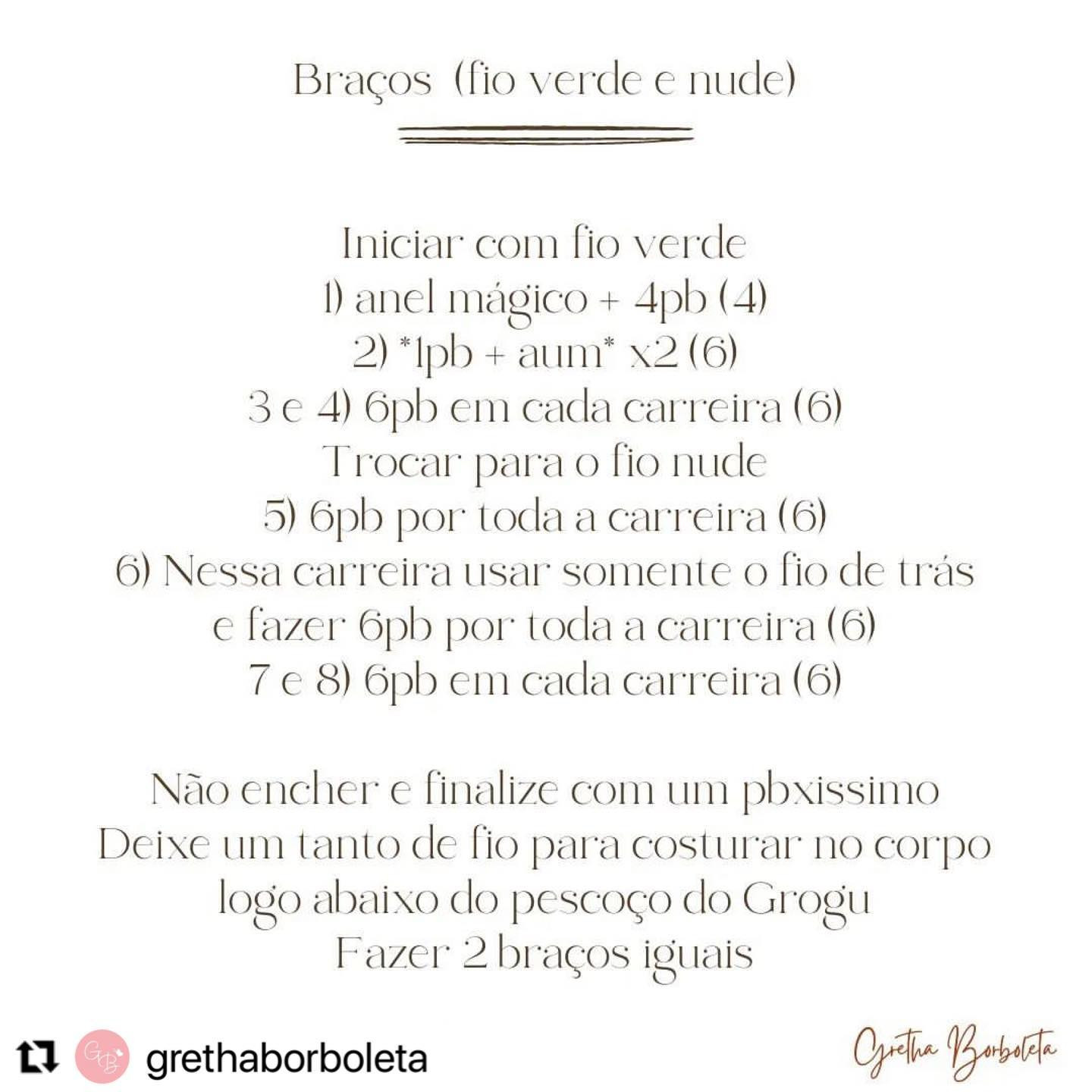Gráfico de crochê: Mini Grogu em amigurumi