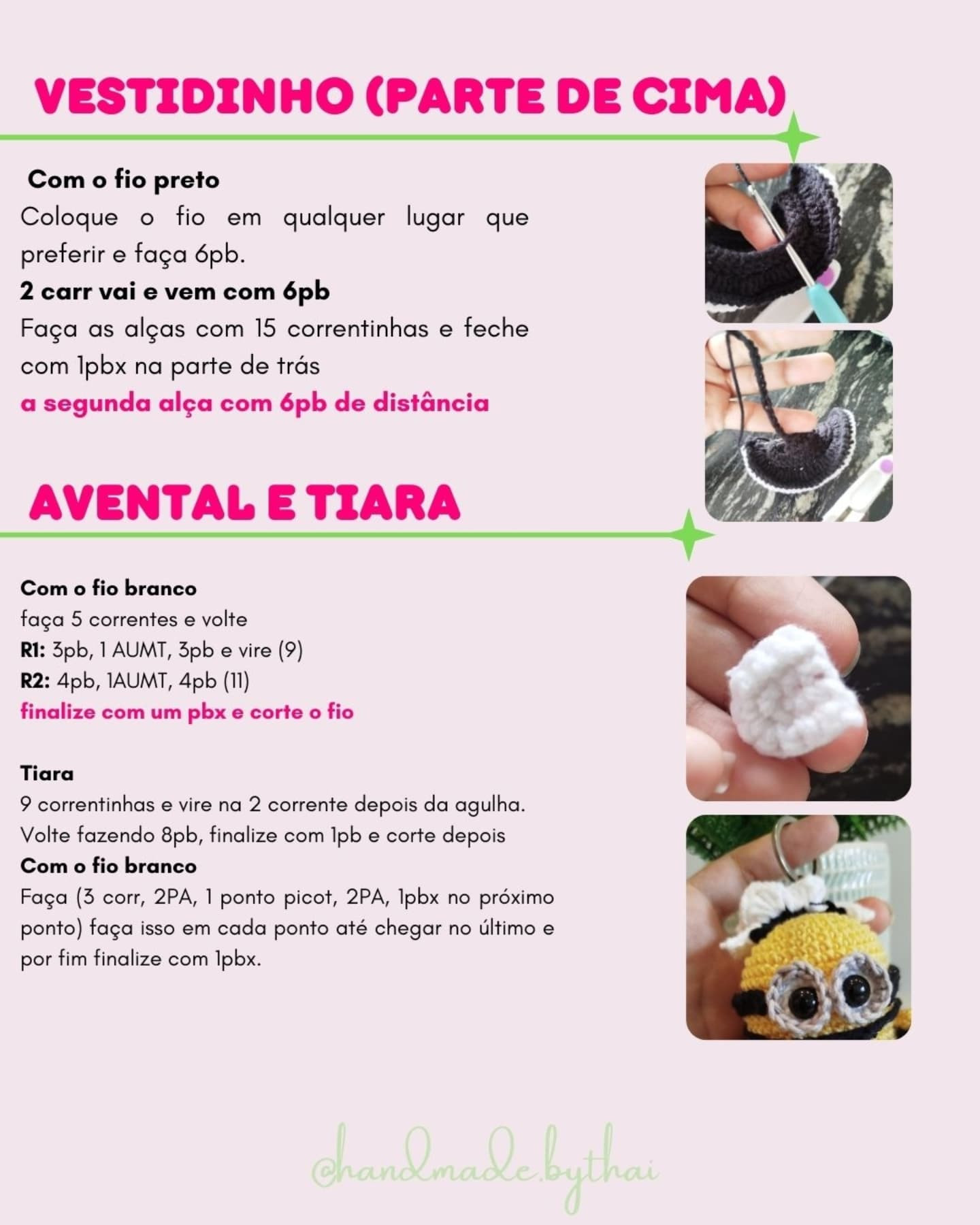 Gráfico de crochê: Minion em vestido de empregada