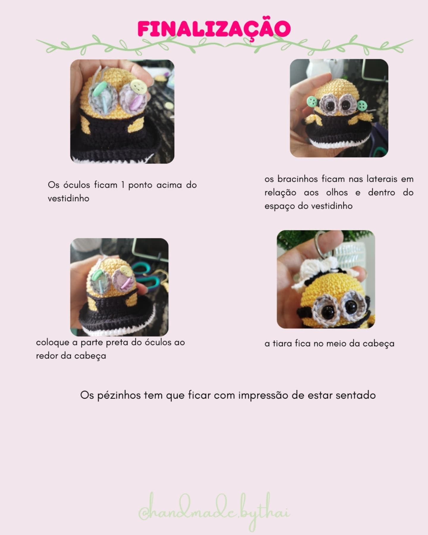 Gráfico de crochê: Minion em vestido de empregada