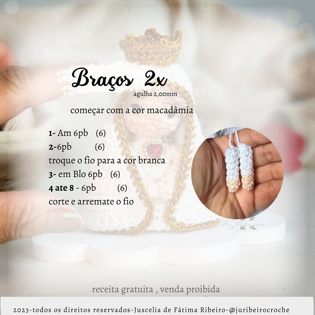 Gráfico de crochê Nossa Senhora amigurumi