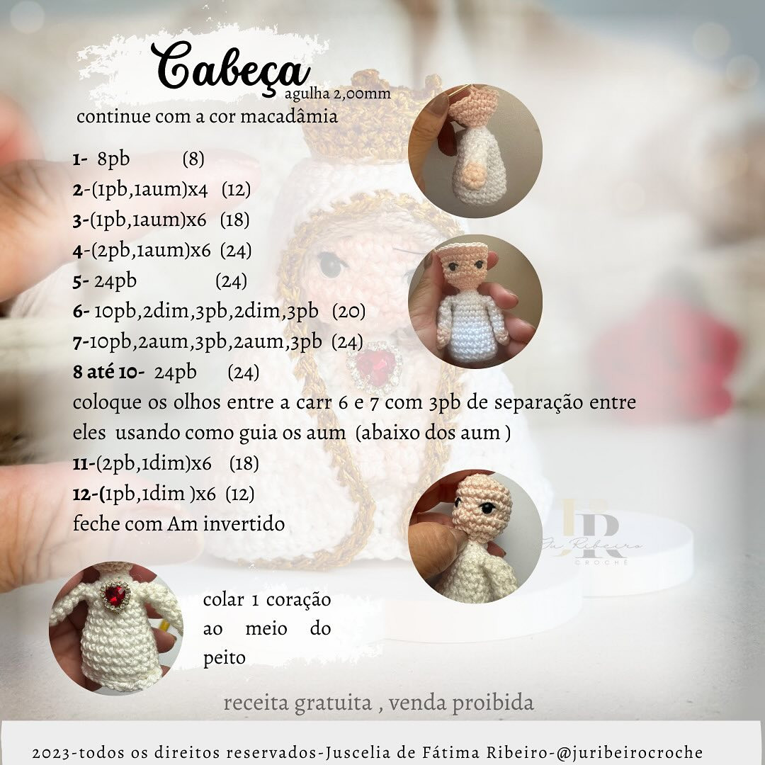 Gráfico de crochê Nossa Senhora amigurumi