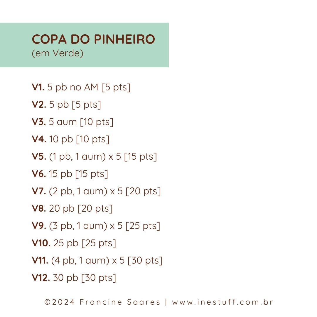 Gráfico de crochê: Pinheirinho Amigurumi