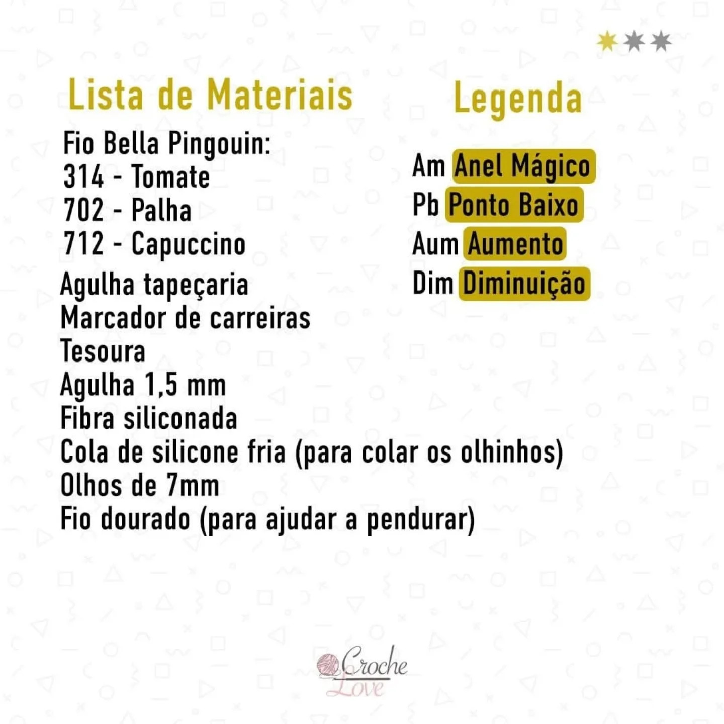Gráfico de crochê: Rena de Natal