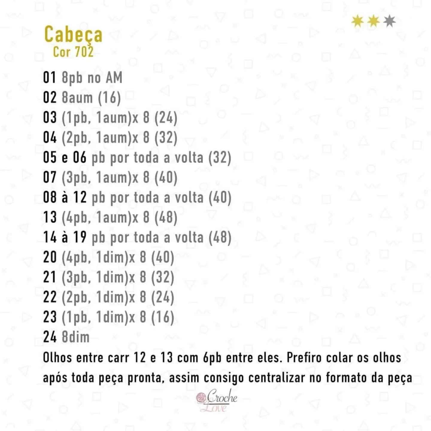 Gráfico de crochê: Rena de Natal
