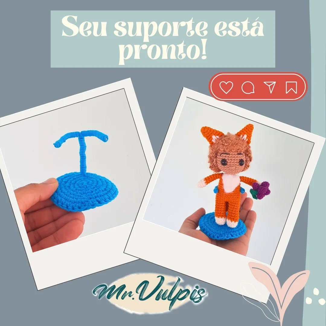 Gráfico de crochê: Suporte charmoso para amigurumi