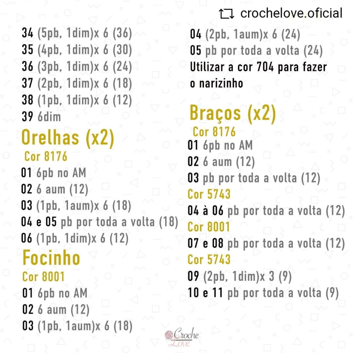 Gráfico de crochê: Ursinho com balão