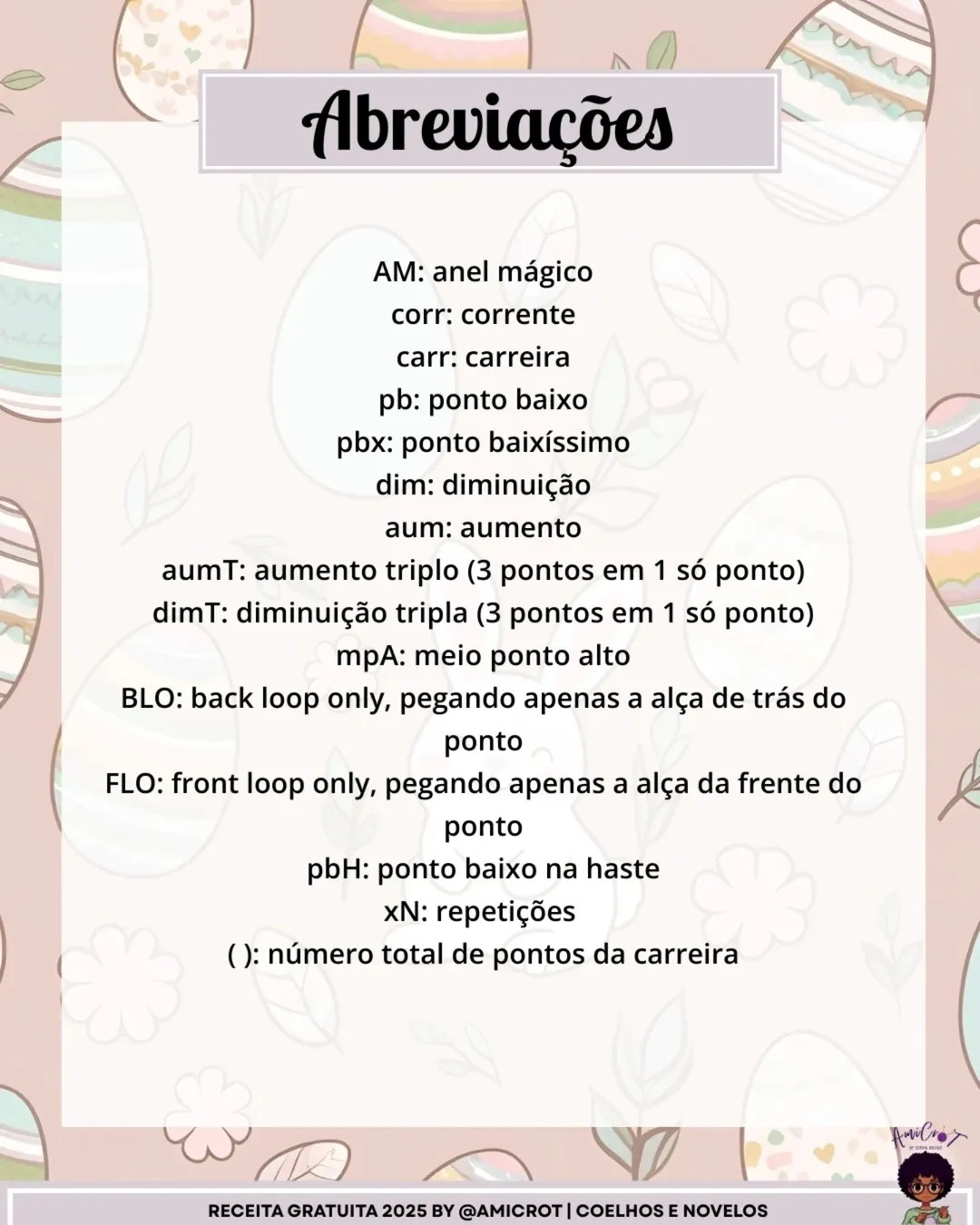 Gráfico de crochê: Vivi, a coelhinha do outono