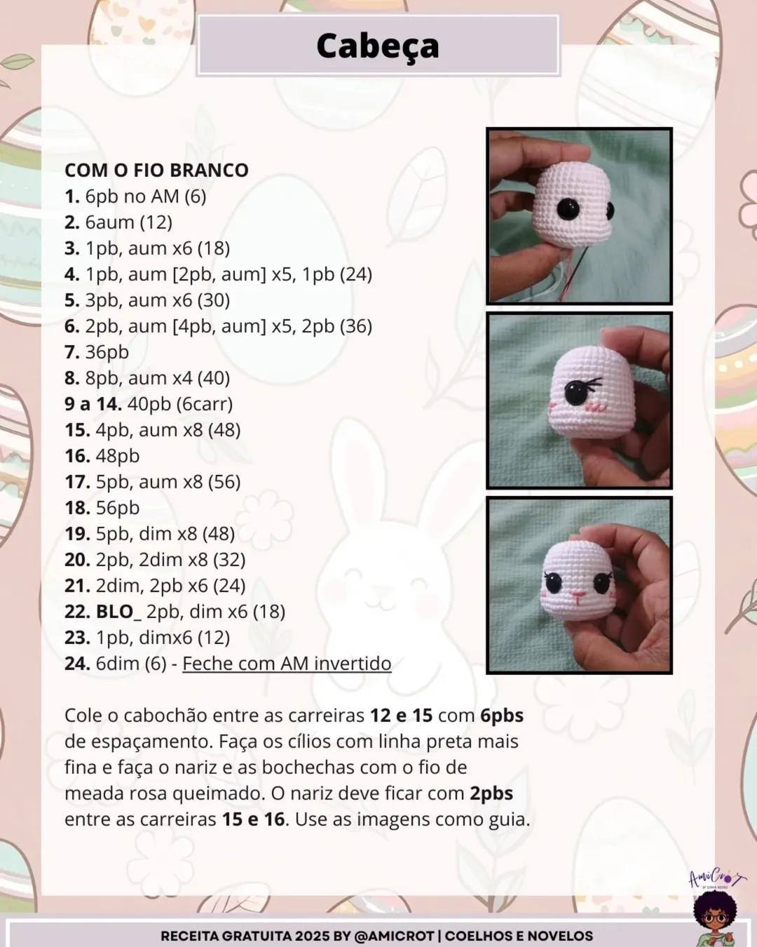 Gráfico de crochê: Vivi, a coelhinha do outono