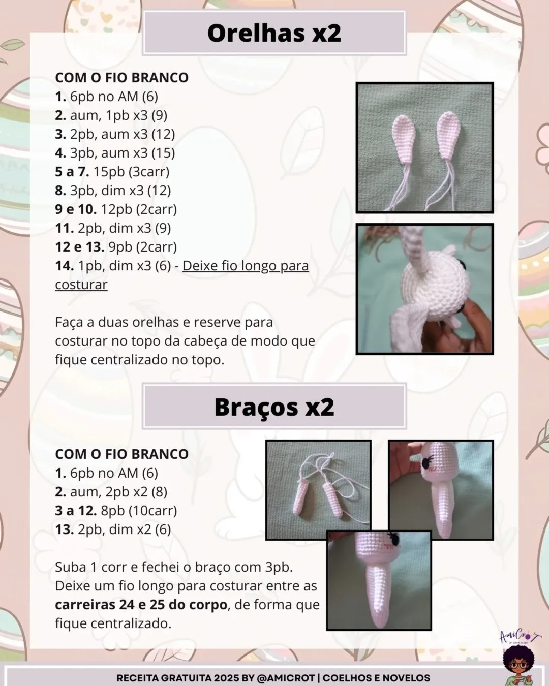 Gráfico de crochê: Vivi, a coelhinha do outono