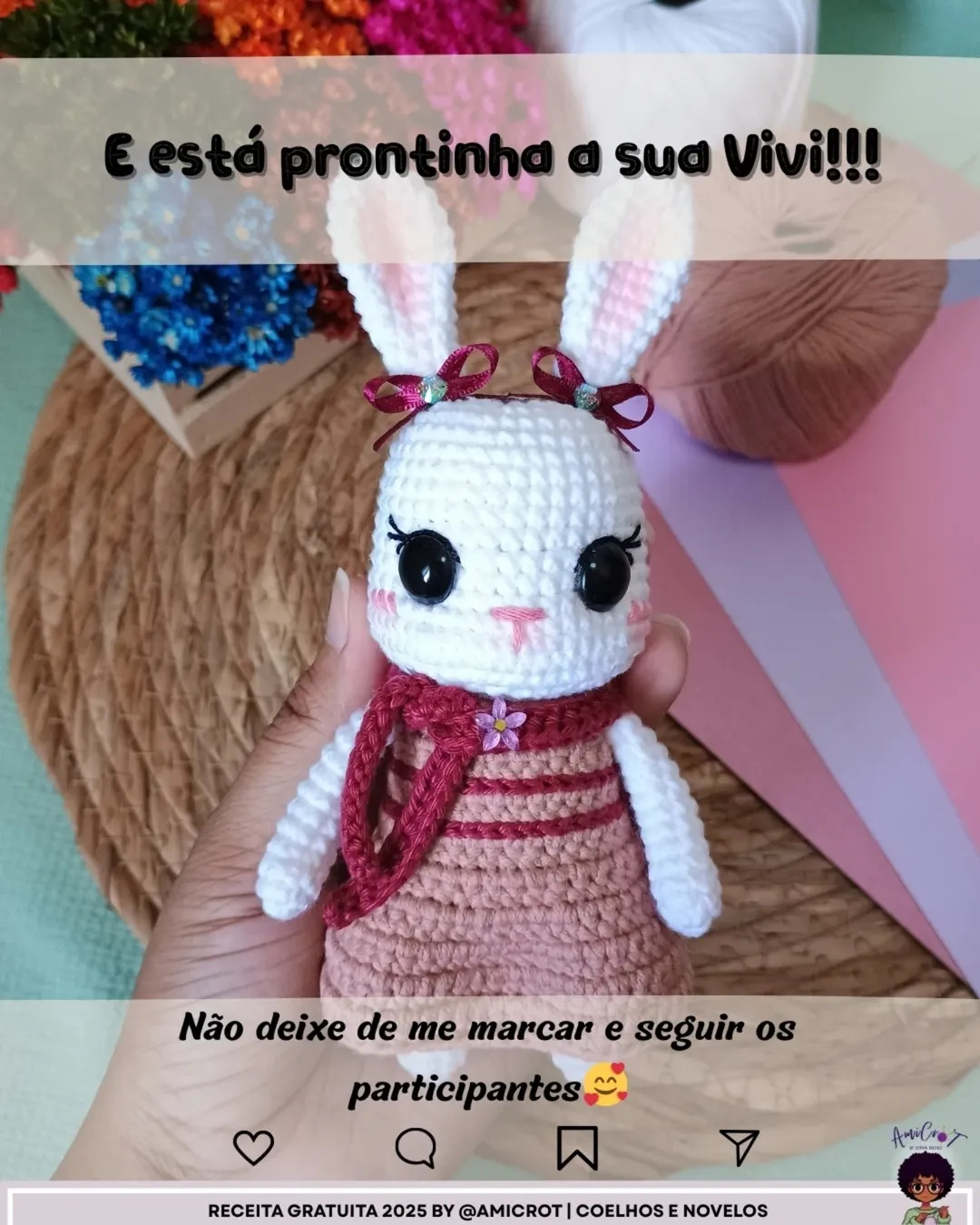 Gráfico de crochê: Vivi, a coelhinha do outono