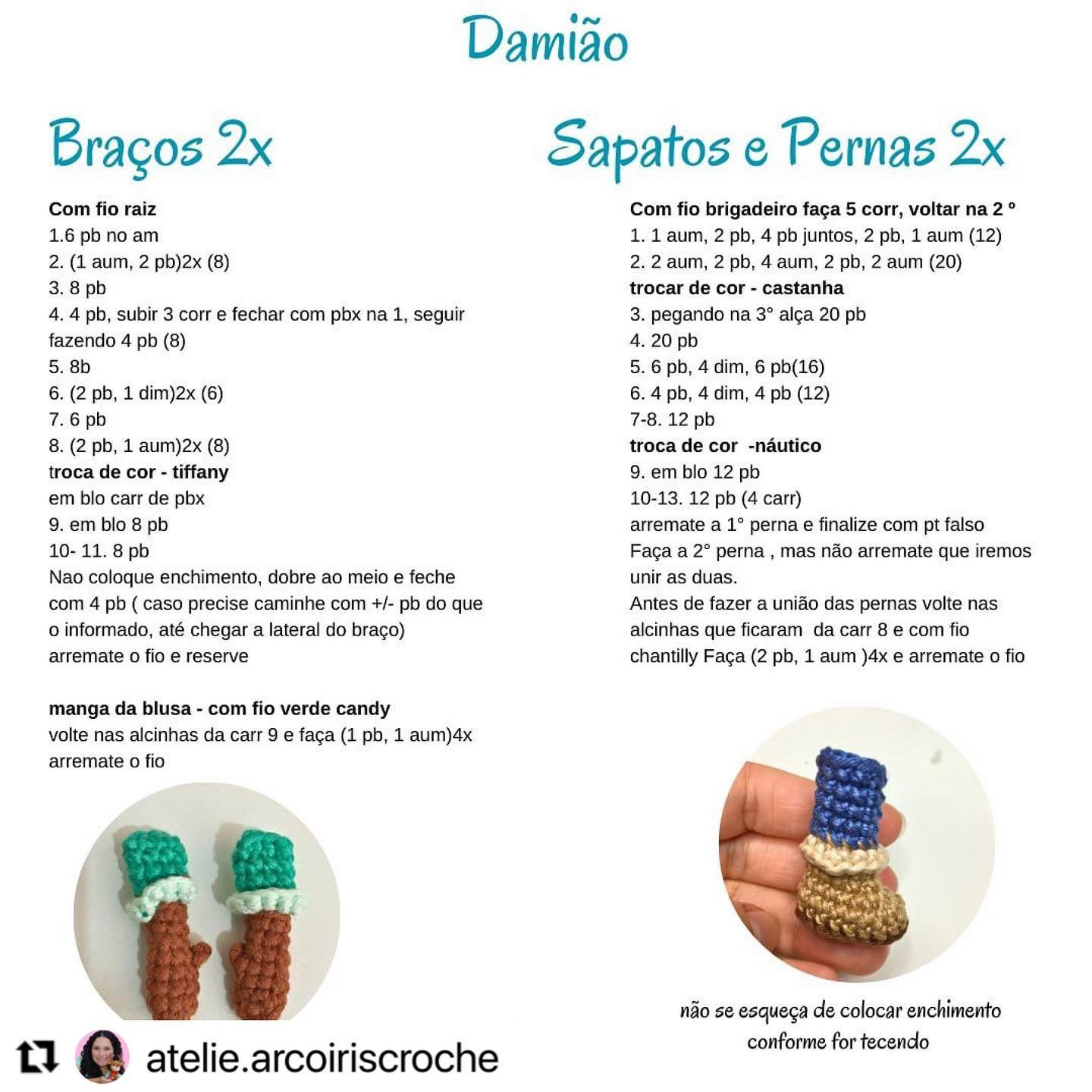 Gráficos Amigurumi: Joana e Damião