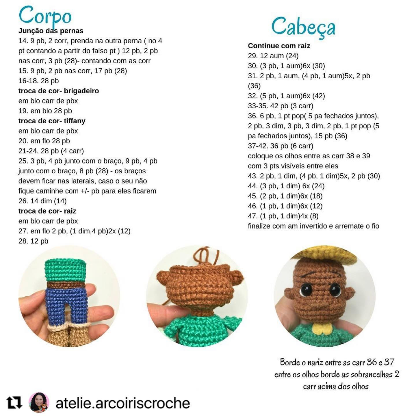 Gráficos Amigurumi: Joana e Damião