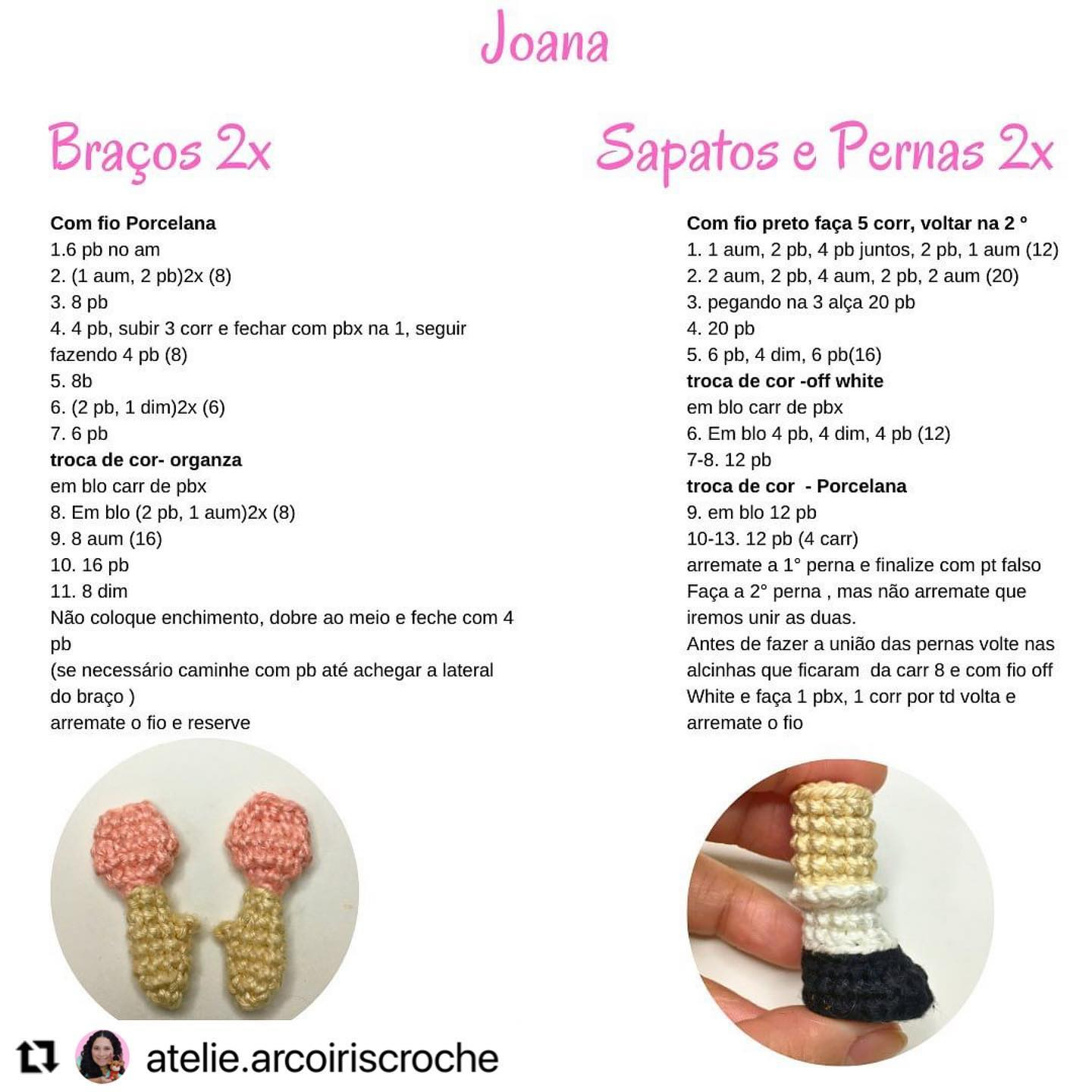 Gráficos Amigurumi: Joana e Damião