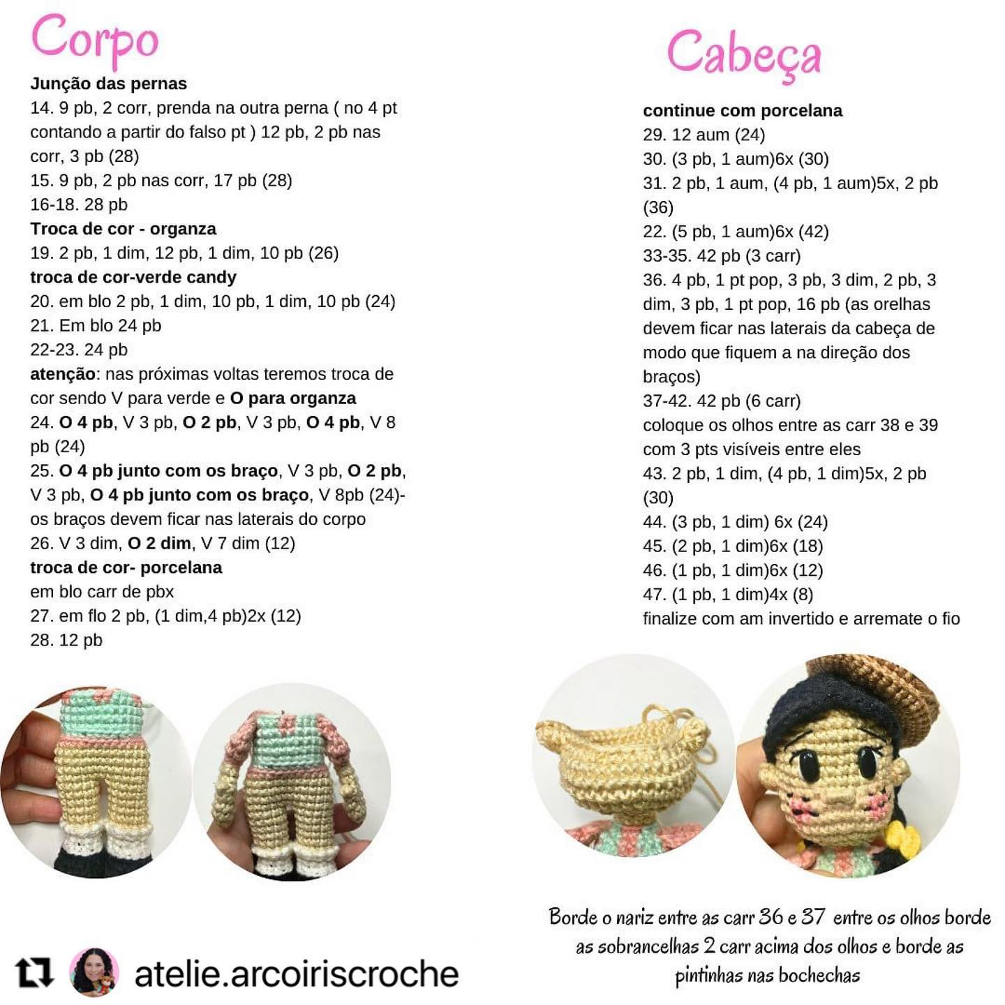 Gráficos Amigurumi: Joana e Damião