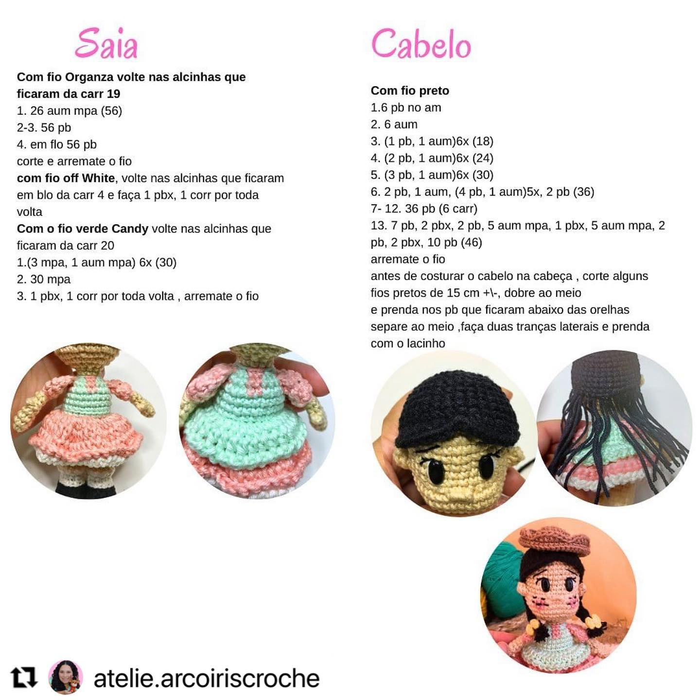 Gráficos Amigurumi: Joana e Damião
