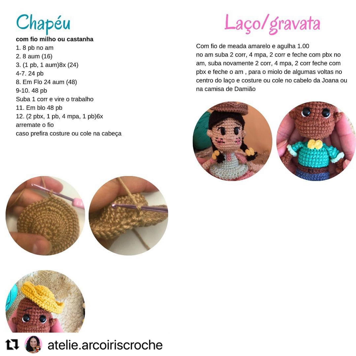 Gráficos Amigurumi: Joana e Damião