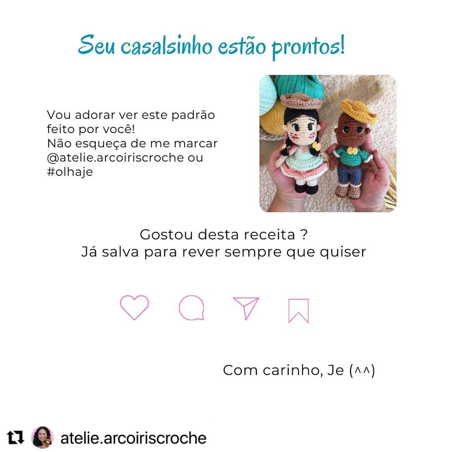 Gráficos Amigurumi: Joana e Damião