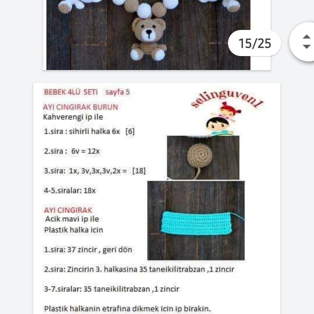 Gráficos de crochê de bichinhos de pelúcia para bebê.
