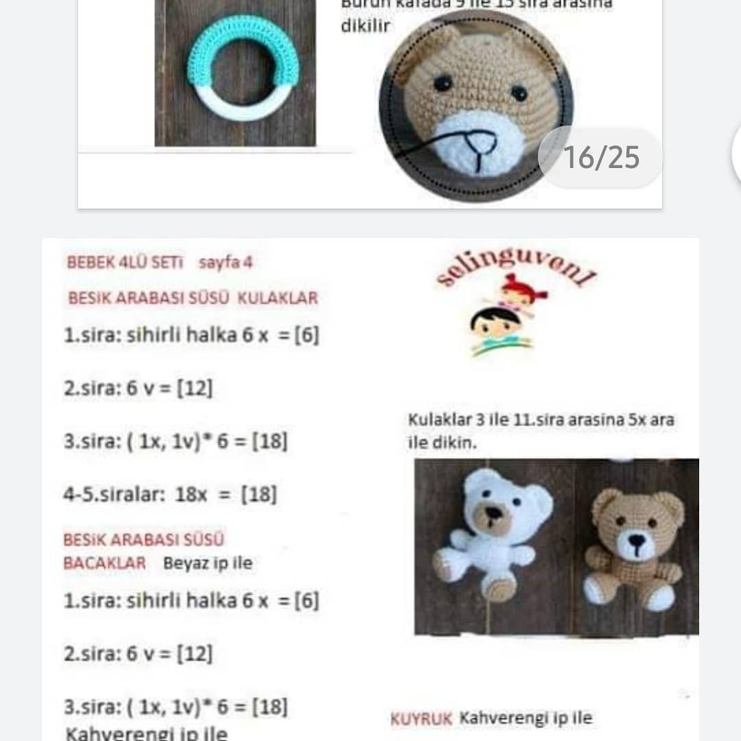 Gráficos de crochê de bichinhos de pelúcia para bebê.