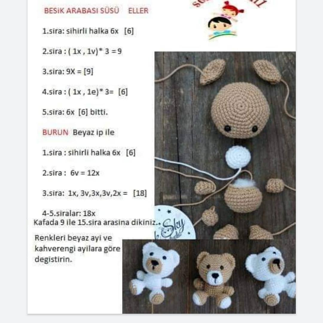 Gráficos de crochê de bichinhos de pelúcia para bebê.