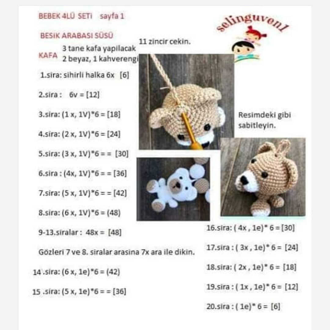Gráficos de crochê de bichinhos de pelúcia para bebê.