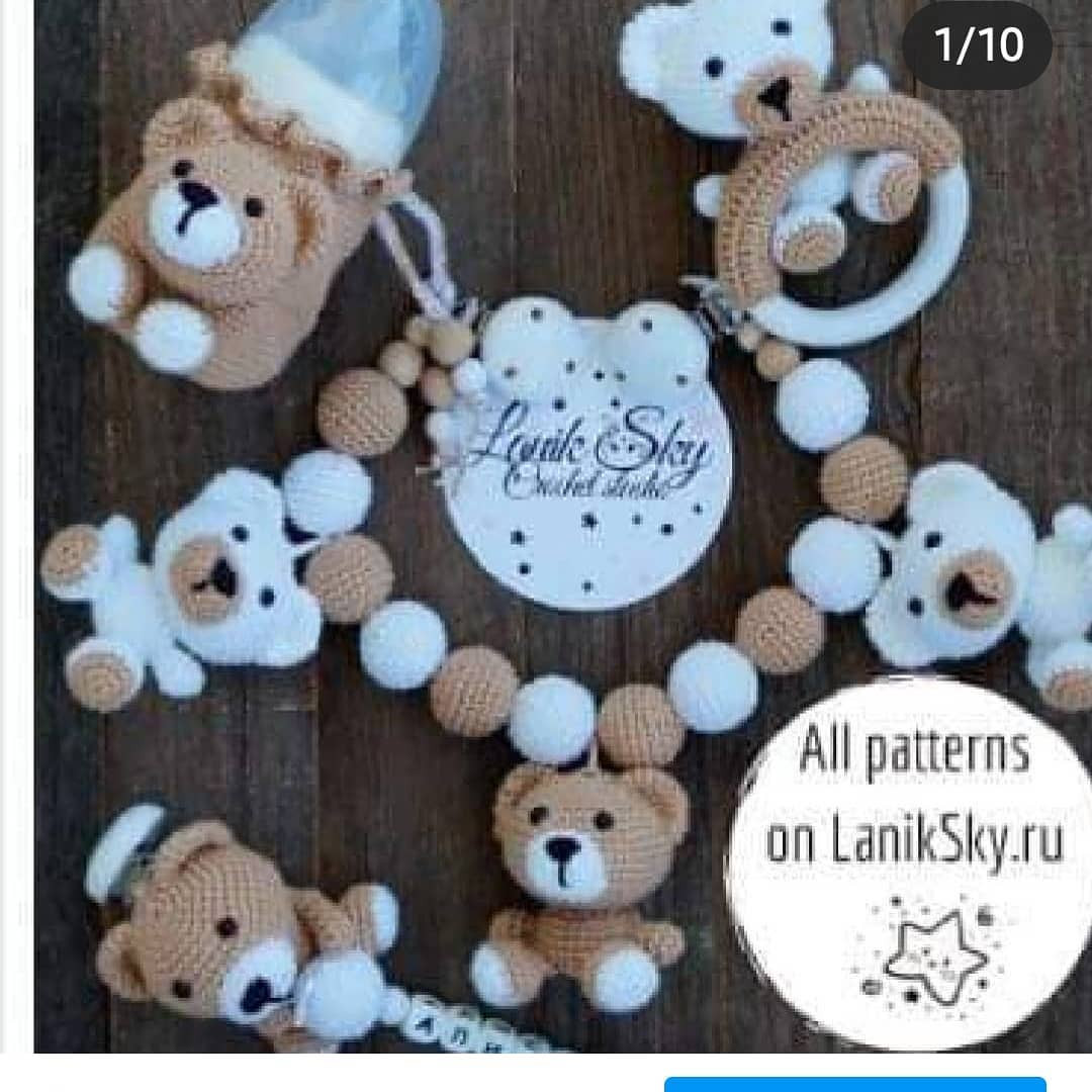 Gráficos de crochê de bichinhos de pelúcia para bebê.
