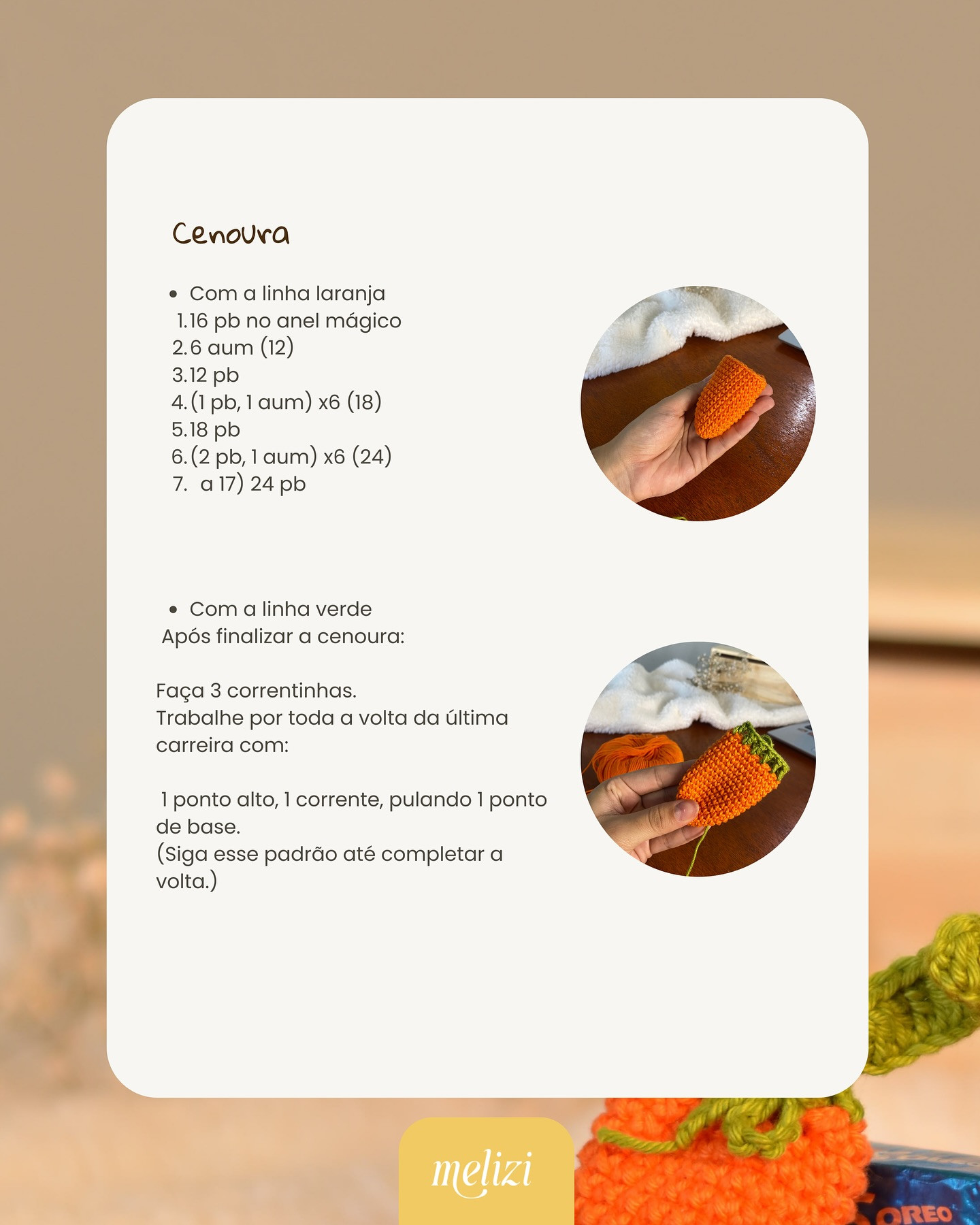 Gráficos de crochê de cenoura de Páscoa gratuitos
